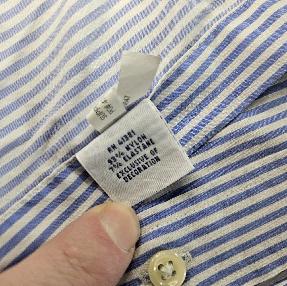 Ralph Lauren Performance XL Blue Stripe Nylon Stretch Shirt - Picture 7 of 7